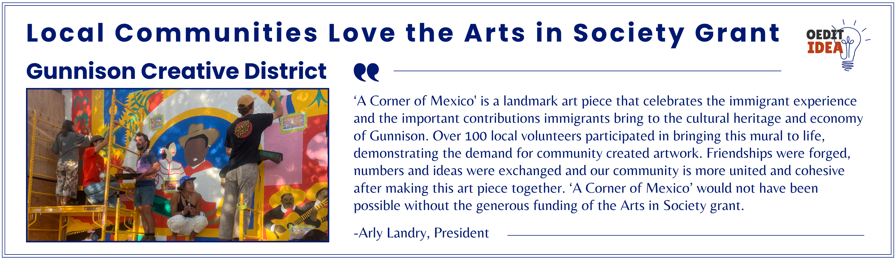 Gunnison Creative District President testimonial