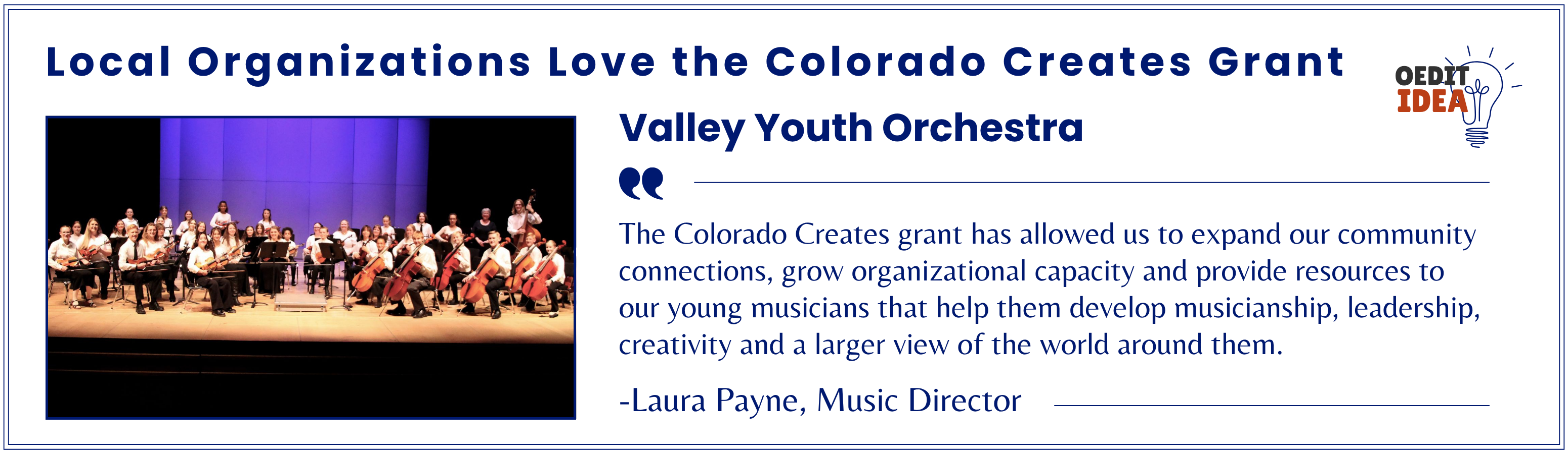 Valley Youth Orchestra testimonial