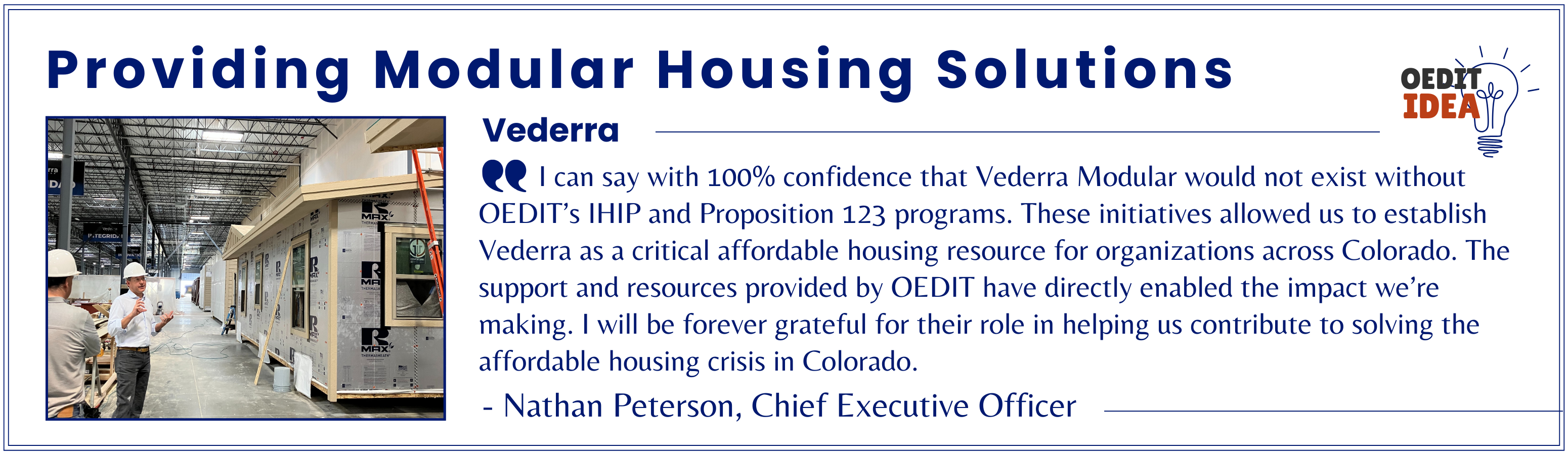 Testimonial from Vederra Chief Executive Officer, Nathan Peterson.