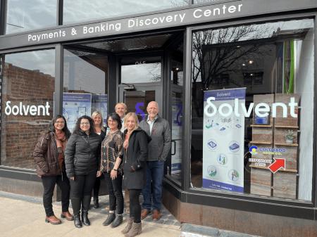 OEDIT and Solvent staff gather for a photo in front of the Solvent office in Durango, Colorado.