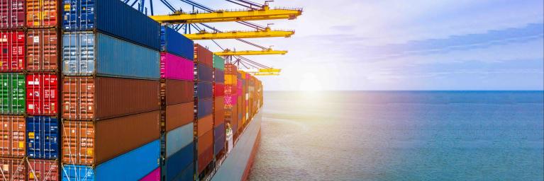 cargo ship on the sea