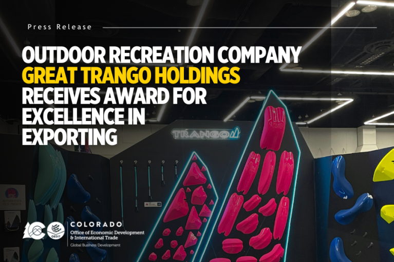 Press Release: Outdoor Recreation Company Great Trango Holdings Receives Award for Excellence in Exporting image shows Trango Holding's climbing wall products