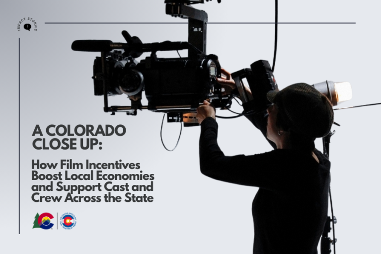 Film crew member adjusting a camera