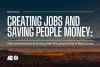 Press release banner stating 'Creating Jobs and Saving People Money: Polis Administration Announces New Recycling Facility in Mesa County,' set against a backdrop of a mountain range at sunset.