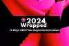 Graphic with bold text '2024 Wrapped' over a vibrant red and black abstract background, featuring the OEDIT logo and the caption '14 Ways OEDIT has Supported Coloradans'.