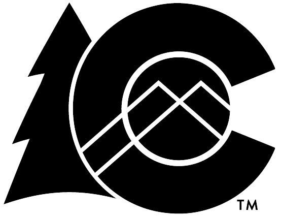 State of Colorado Logo: "C" with outline of mountains in front of a tree